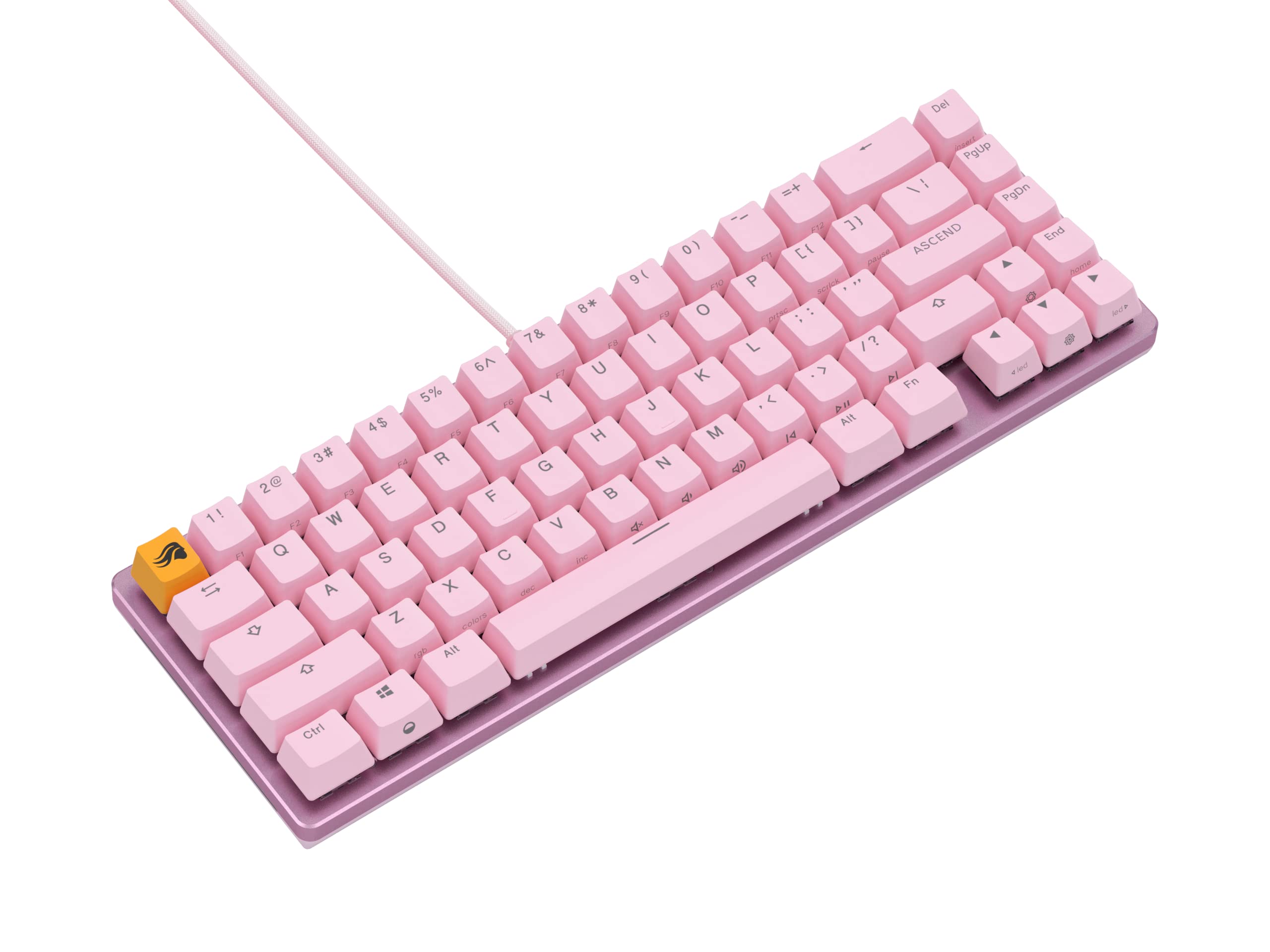 Glorious GMMK 2 - TKL Mechanical Keyboard, Red Switches, Wired, Compact 65% Keyboard - Pink RGB