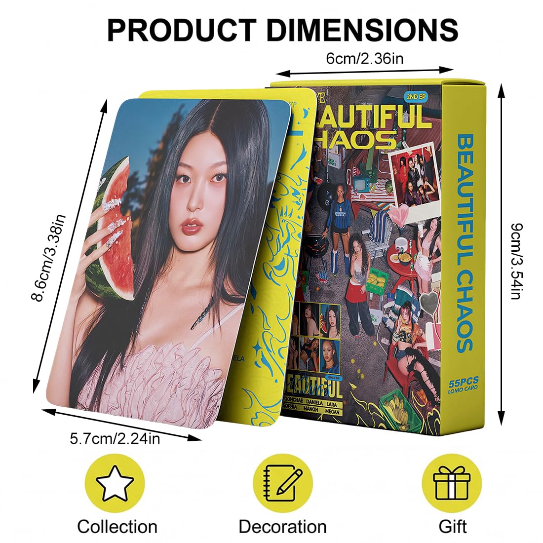 KATSEYE BEAUTIFUL CHAOS Set di Fotocards - 55 Photocards Kpop esclusive e Merch per veri fan | 2° Album EP da collezione