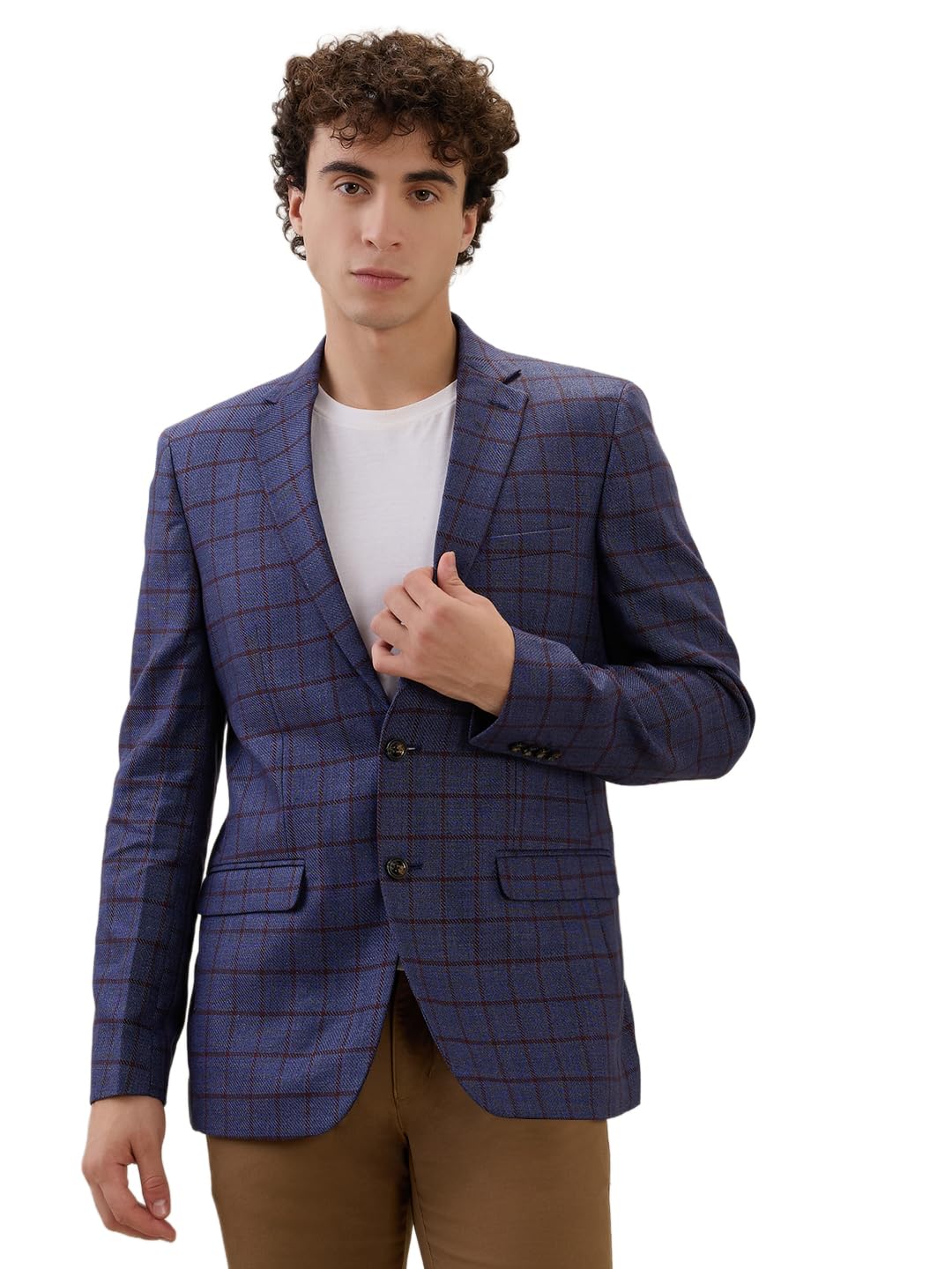 colorplus Men Reguler Fit Checks Pattern Cotton Linen Blend Notch Collar Full Sleeve Casual Jacket-picture-17