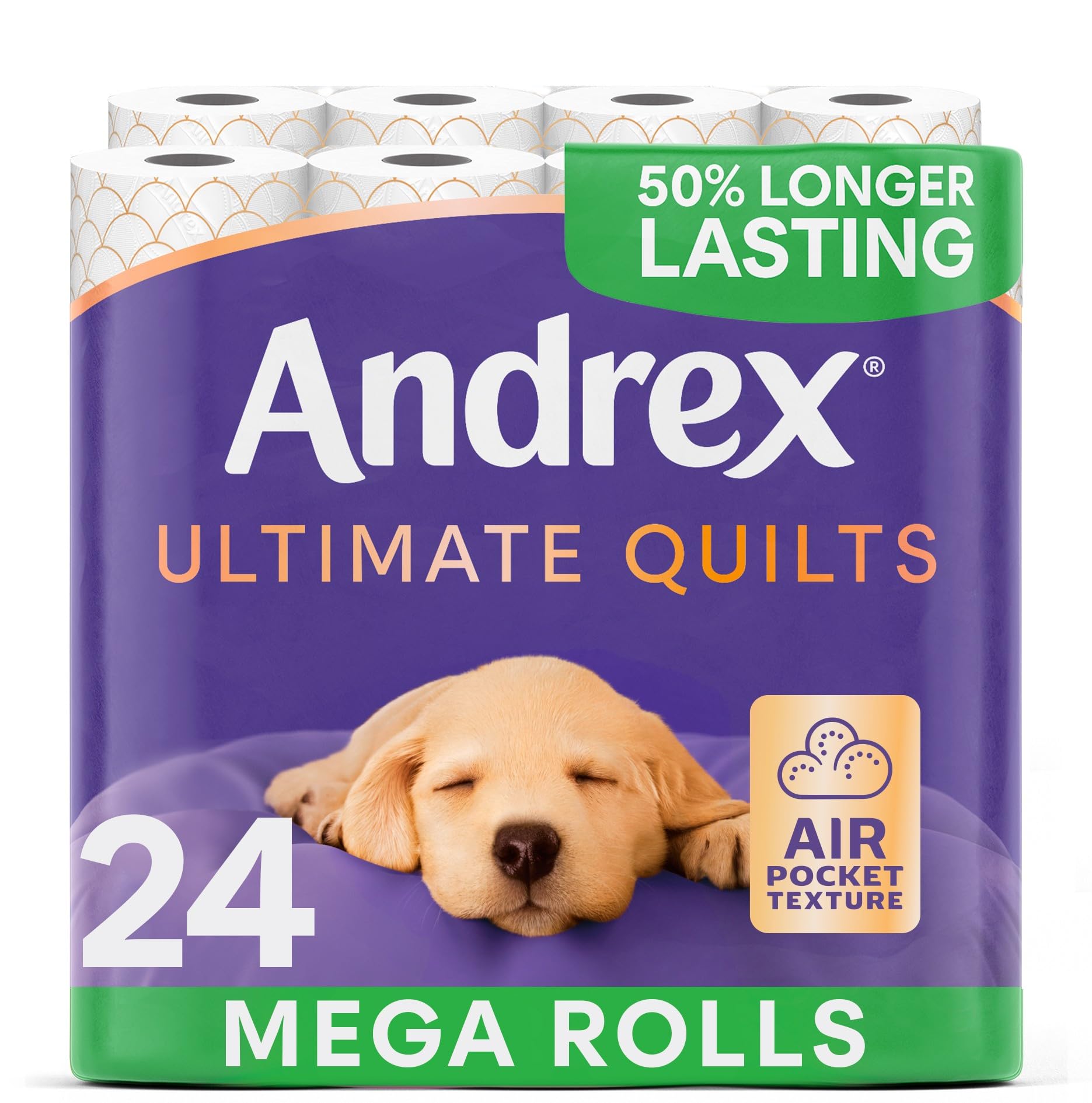 Andrex Ultimate Quilts 24 Mega Toilet Rolls = 36 Standard Toilet Rolls