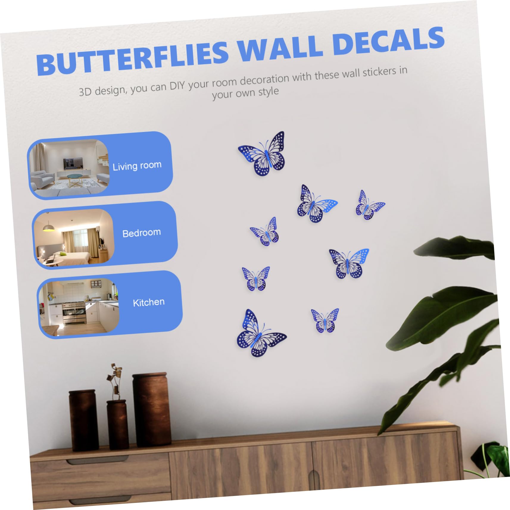 Uonlytech 300stücke Schmetterling Wandsticker Dekorative Aufkleber Für Schlafzimmer Hochzeiten Und Feste Hohles Design Für Kreative Wandgestaltungen Und Besondere Anlässe