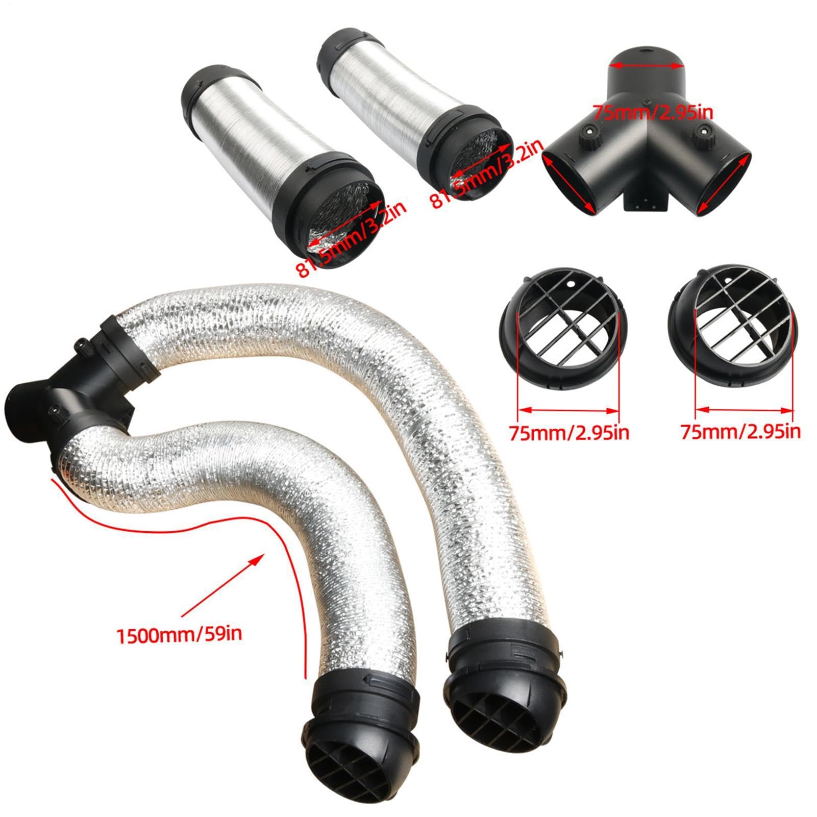 Tubo Flessibile Asciugatrice Tubo A Y Per Condotto Del Riscaldatore | Condotto Flessibile Di Ventilazione HVAC per camper furgone rimorchio camion garage officina esterno