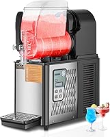 Vista 1 de VEVOR Máquina comercial para granizados, máquina de bebidas congeladas de un solo tanque de 4L, 16 tazas de acero inoxidable para batido