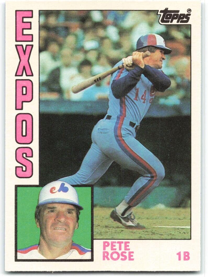 1984 Topps Traded and Rookies Baseball #103T Pete Rose Montreal Expos MLB Trading Card pulled from Factory Set Break