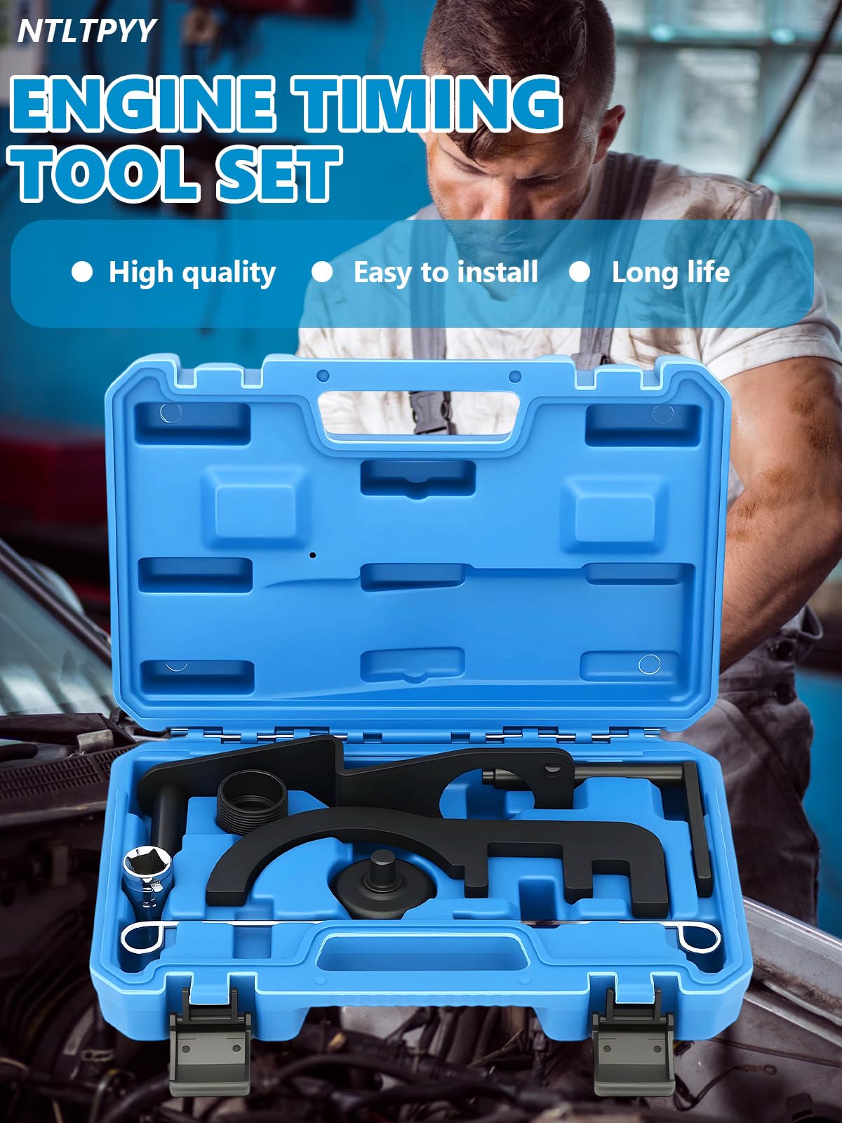 Strumento di Messa in Fase del Motore Compatibile con BMW N47 N47S N57 – Kit di bloccaggio Albero a camme (Sostituzione per Codici OEM 118740, 115320, 118760, 116480)