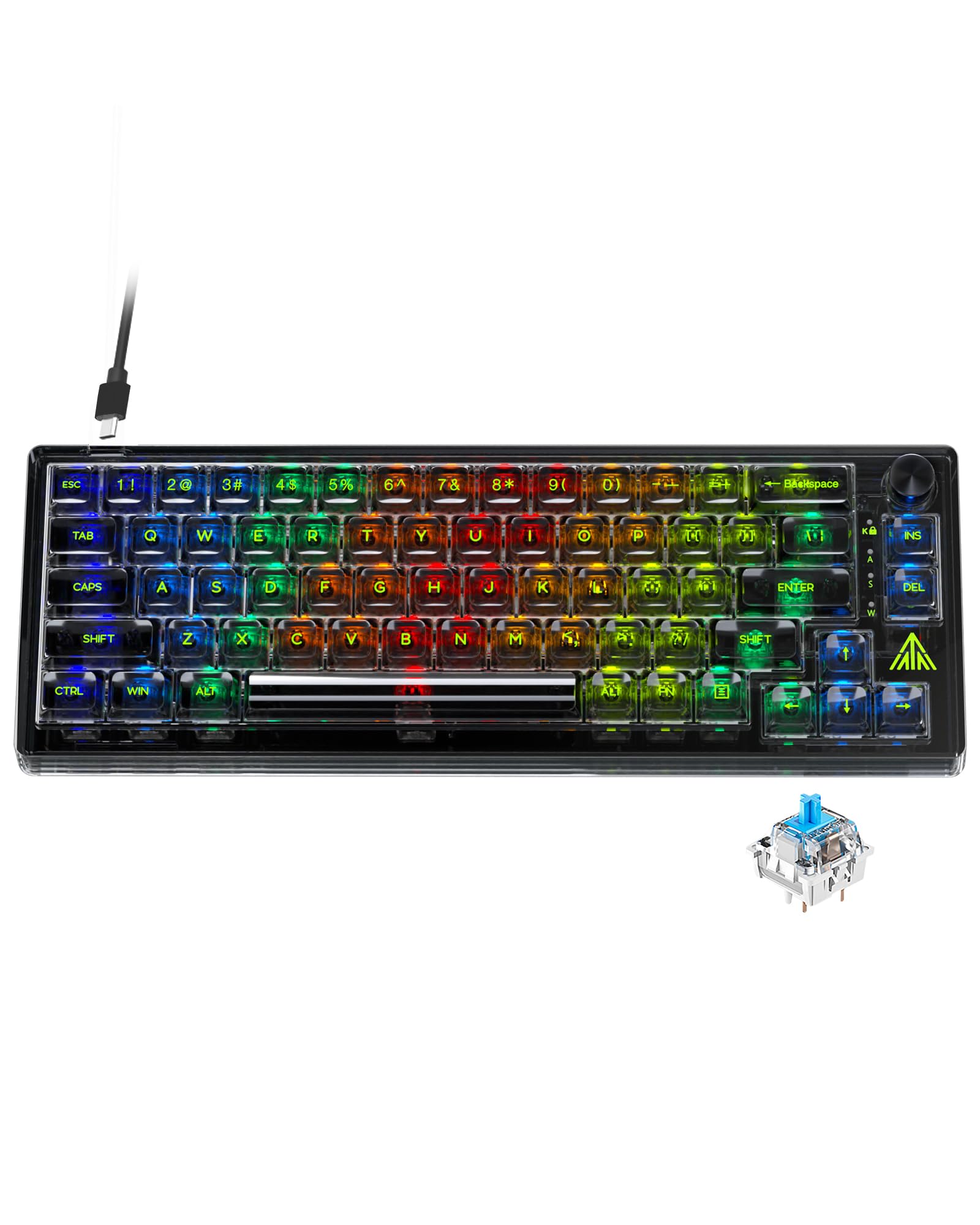 Amazon.com: SOLAKAKA SK966 Black 65% Wired Mechanical Keyboard