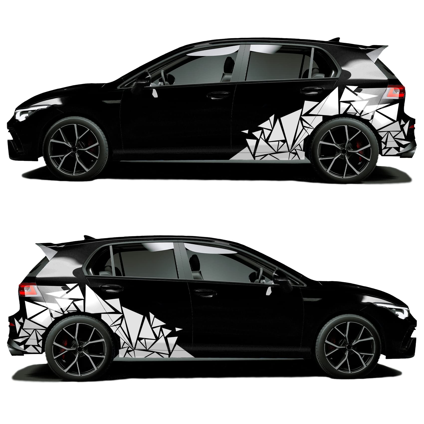 Un Coche Con Un Diseño Geométrico En La Parte Delantera Y Lateral