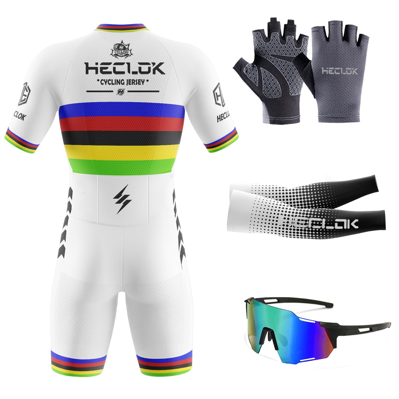 Triathlon Anzug Herren-Einteiliges Radtrikot-Trisuit Einteiler-Triathlonanzug-Pro Trisuit-Triathlon Einteiler Kurz-3Taschen für Wettkampf Run,Cycle,Swim,Fahrradfahren Strumpfhosen