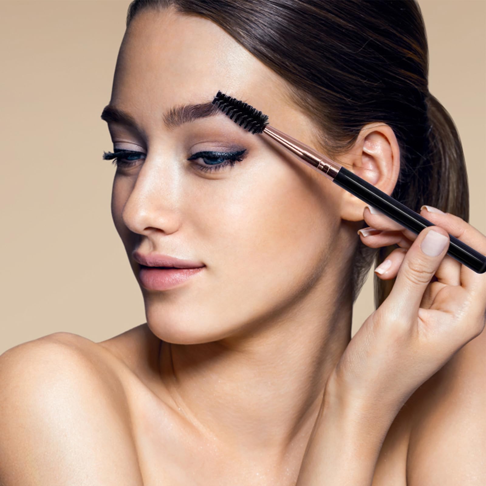 Uorpoto Juego de 20 brochas para cejas, para aplicar extensiones y aplicadores, reutilizables, 20 unidades
