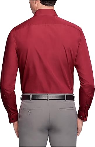Vista 2 de Van Heusen - Camisa de vestir de popelina para hombre, corte regular, unicolor