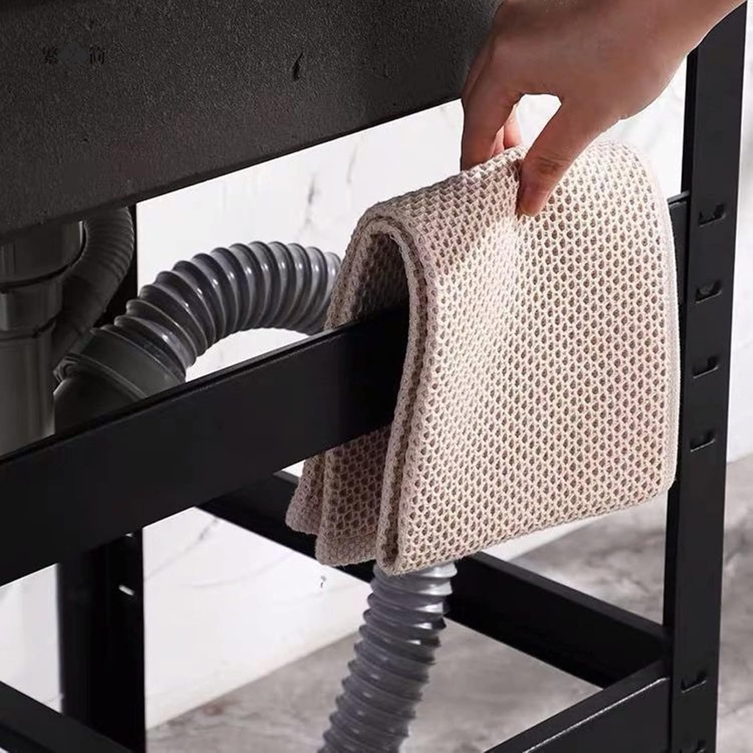 Double Bowl Black Utility Sink Free Standing Stainless-Steel Laundry Tub for Laundry Room/Garage Washing with Storage Shelf, Slop Sink Wash Station with Faucet