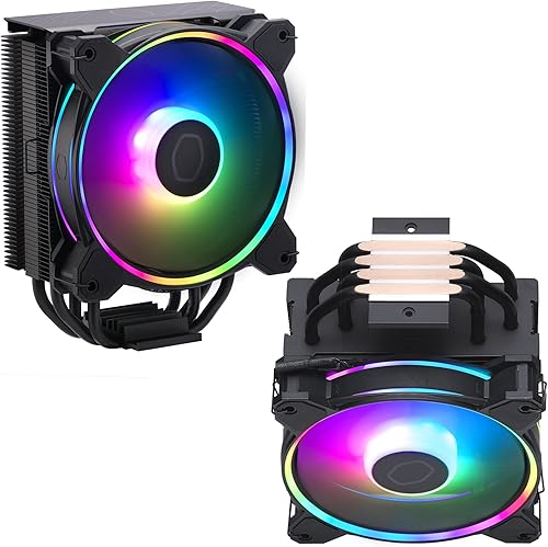 Miniatura 13 de Cooler Master Hyper 212 Halo Black enfriador de aire para CPU, ventilador PWM Halo de 120 mm, ARGB de doble bucle, cubierta superior de aluminio, 4