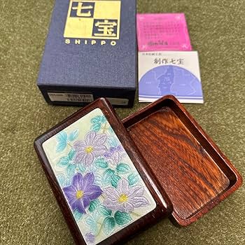 七宝焼　薔薇文　花瓶　唐木台付　時代箱　M　R9058 七宝焼 薔薇文 花瓶 唐木台付 時代箱 M R9058 七宝焼 薔薇文