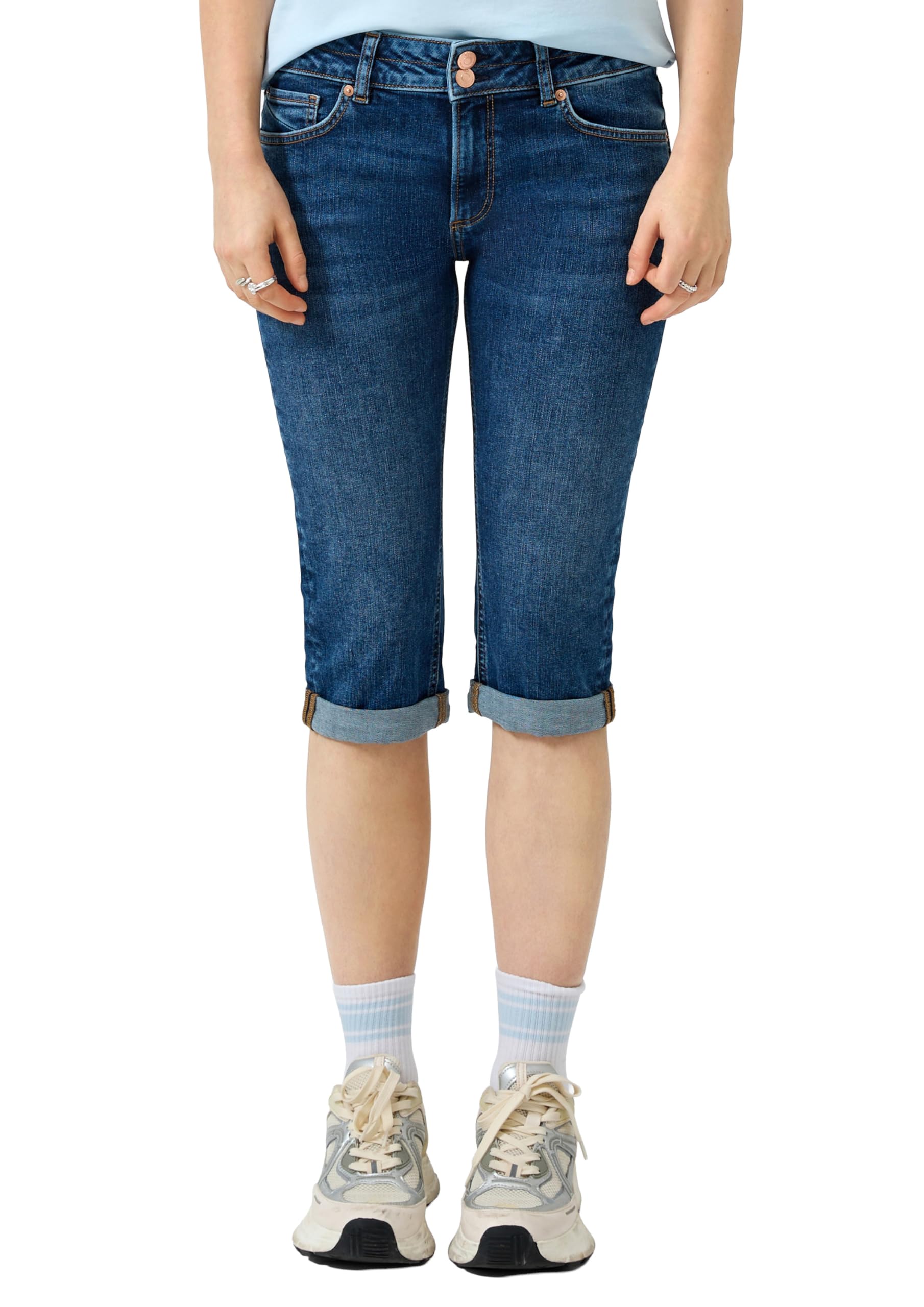 QS Capri-Jeans Catie/Mid Rise/Slim Fit
