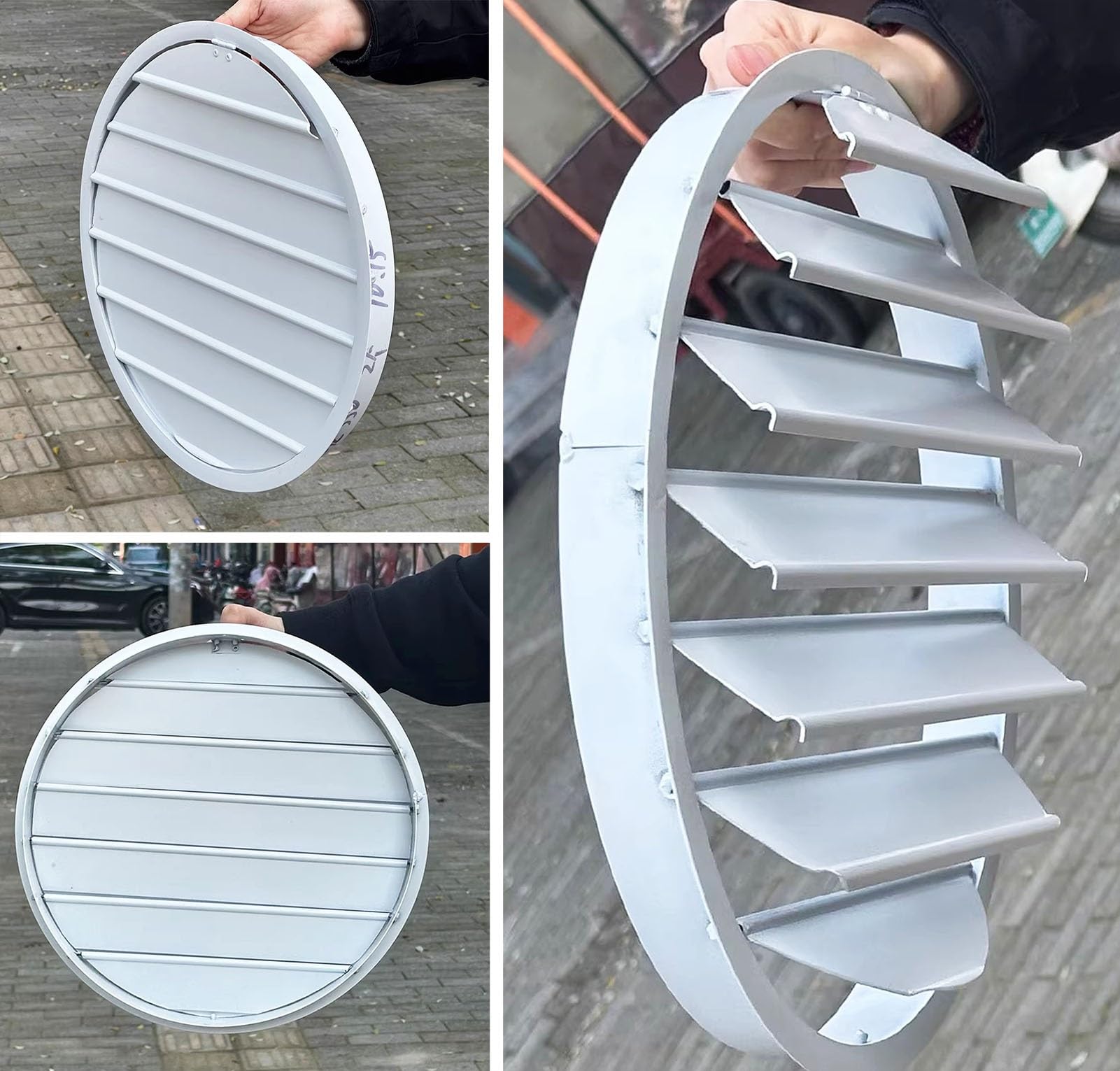 Rejilla de Ventilación de Aluminio con Cierre Automático por Gravedad | Rejilla de Extracción para Interior y Exterior, Compuerta Antirretorno Automática con Rejilla(20in(51cm))