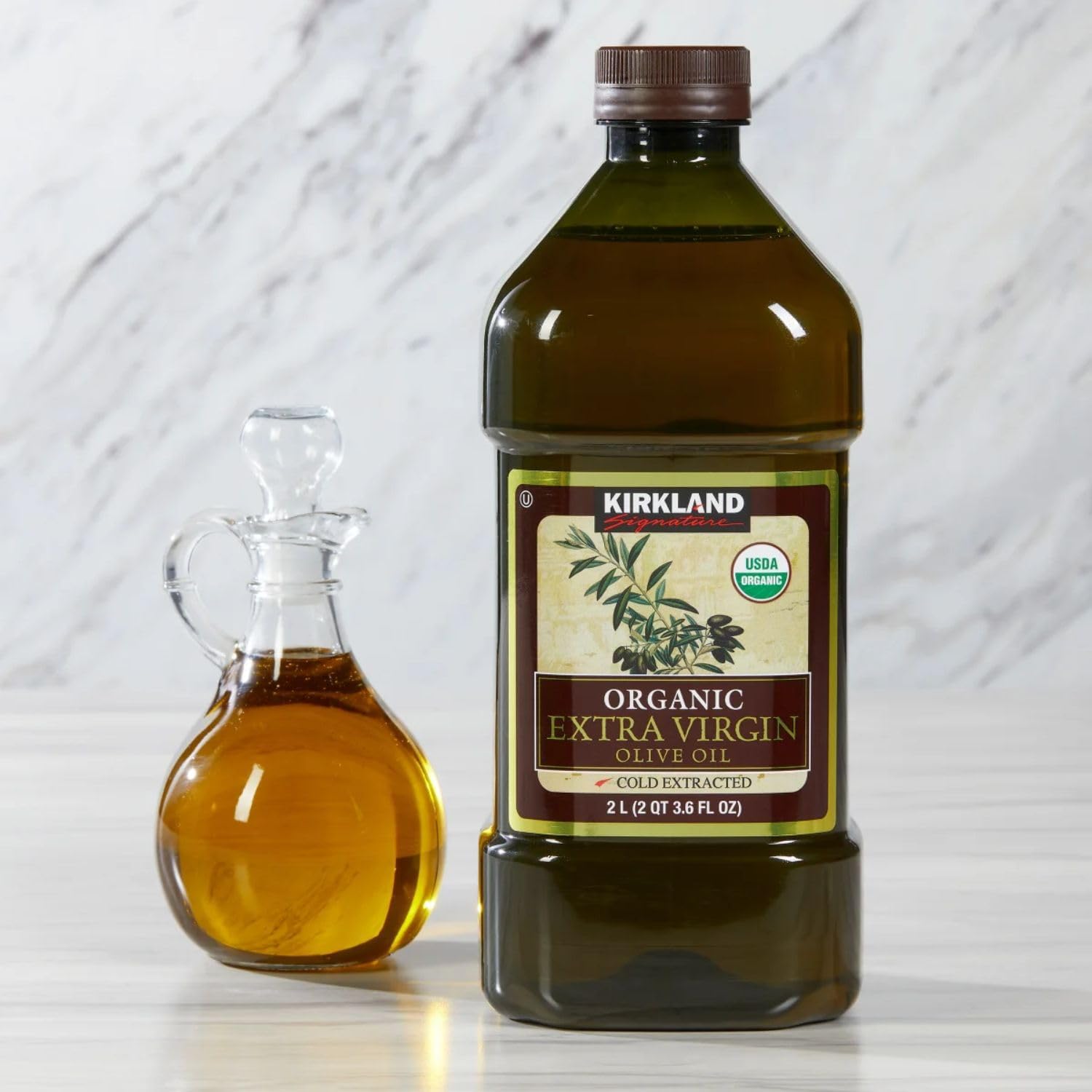 Signature, Organic Extra Virgin Olive Oil 67 Fl Ounce, Cold Extracted 2 L