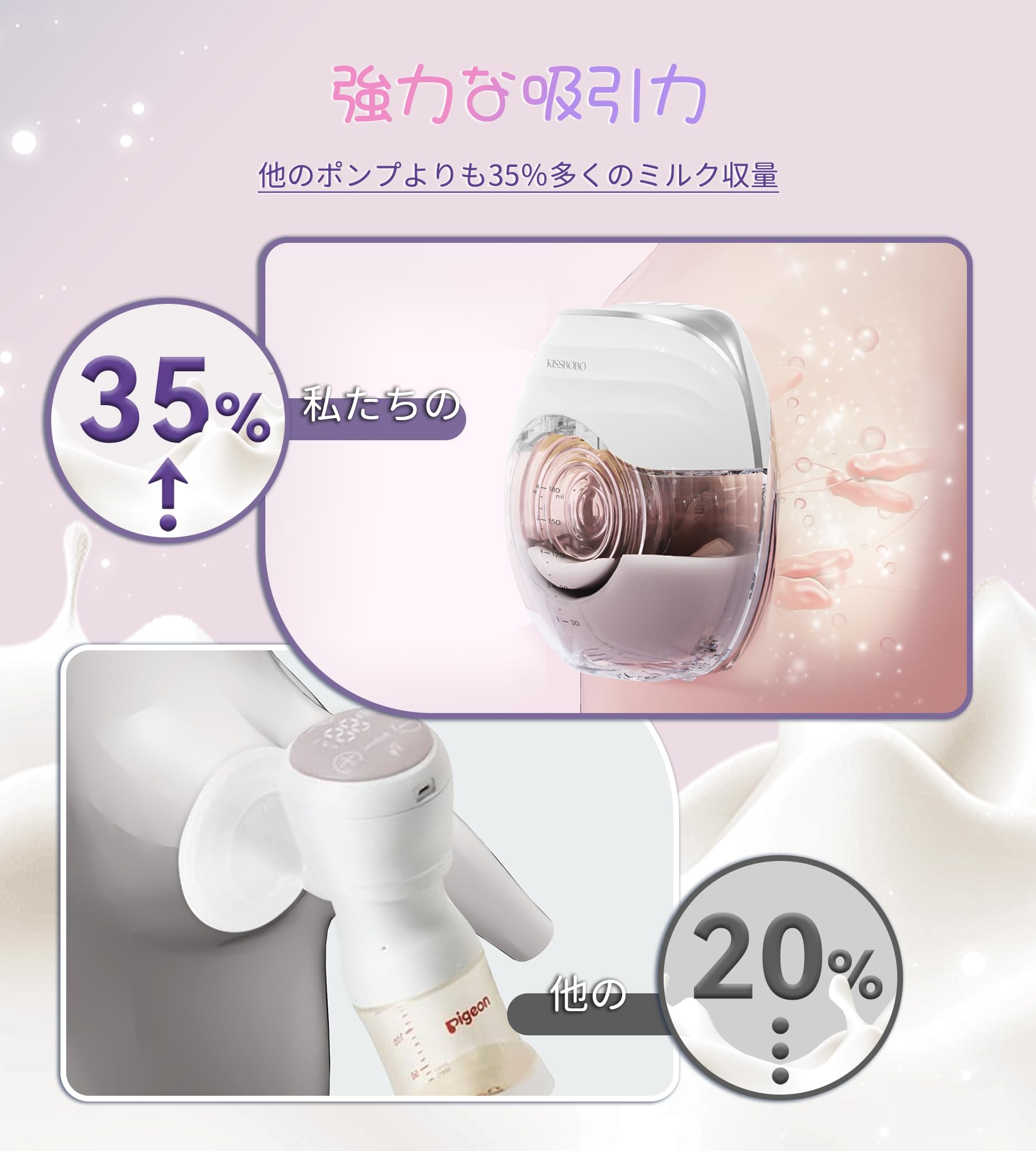 【美品】*⭐︎ KISSBOBO 電動さく乳器 ハンズフリー 本体⭐︎ Amazon.co.jp: KISSBOBO 搾乳機 電動, 軽量で薄型、 手なしの電気胸