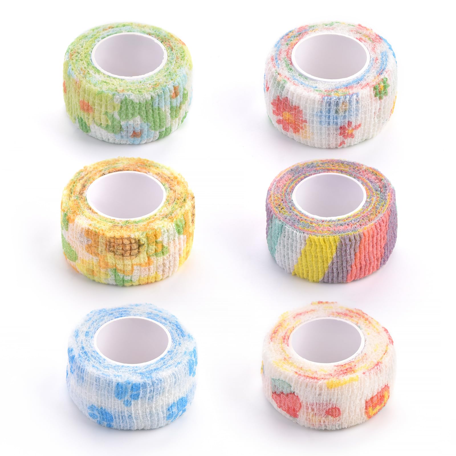 6 Rolls Self Adhesive Bandage Wrap Cute Elastic Cohesive Bandage