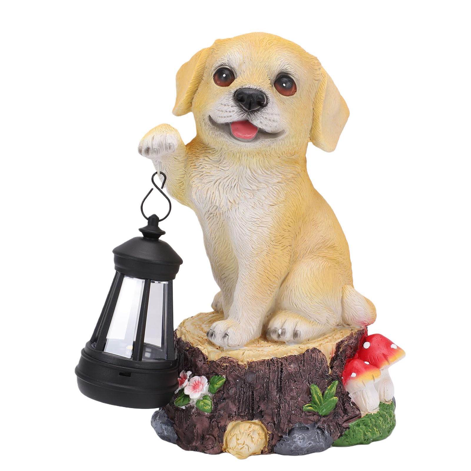 Statua Solare da Giardino per Cani, Lanterna in Resina