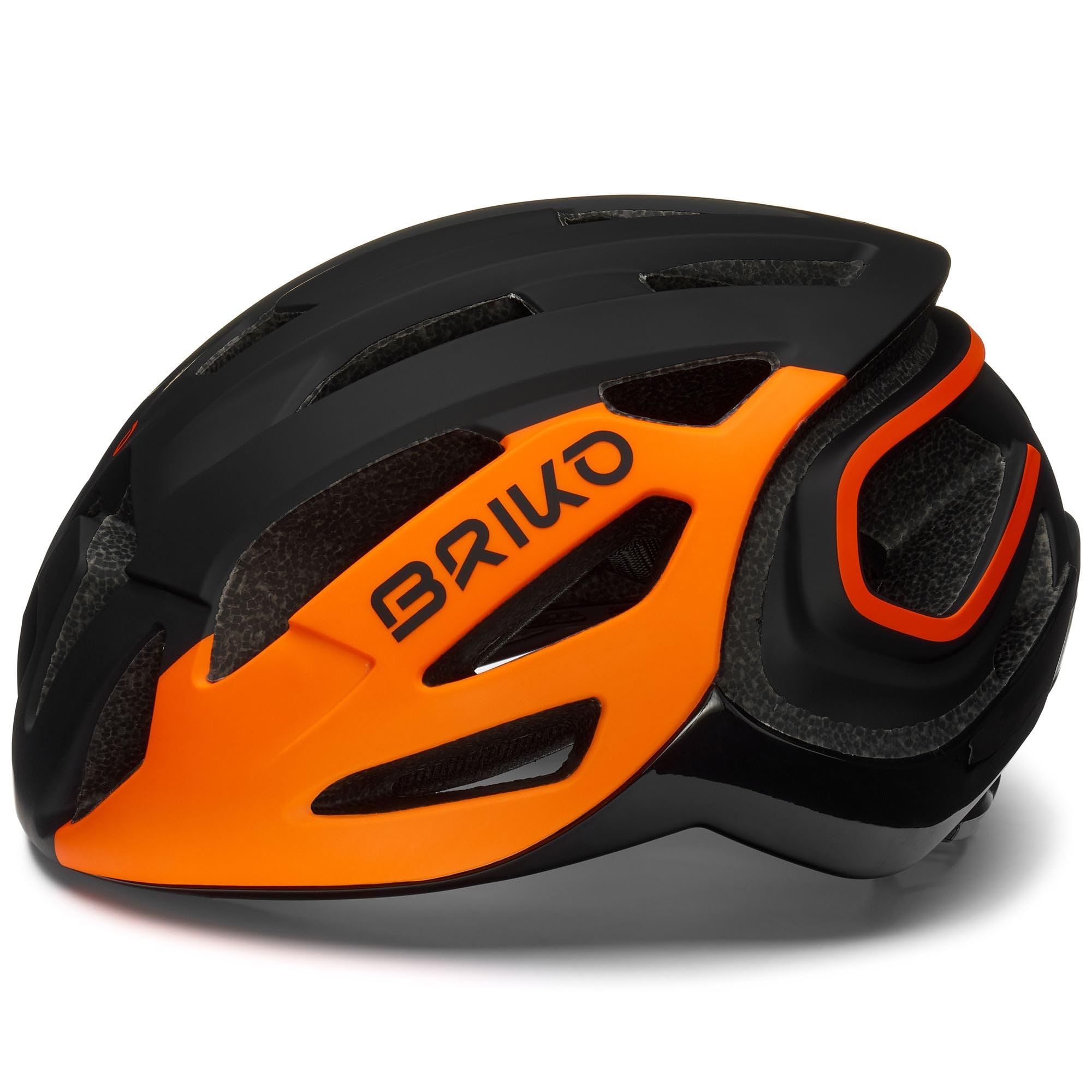 Briko Blaze, Helmet Unisex Dorosły, Mat Black-Orange, M
