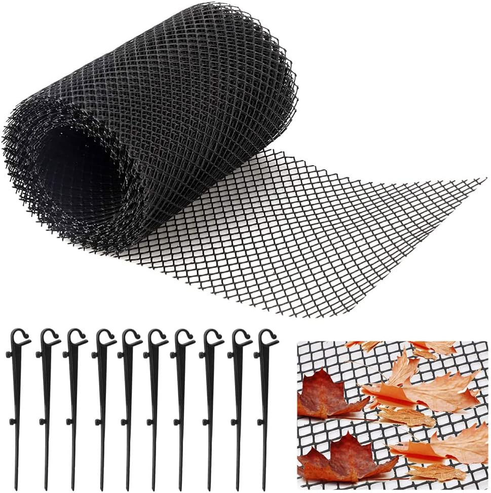 YONGORHEX 6mx155mm Mesh Gutter Guard Leaf Plastic Gutter Guard Mesh