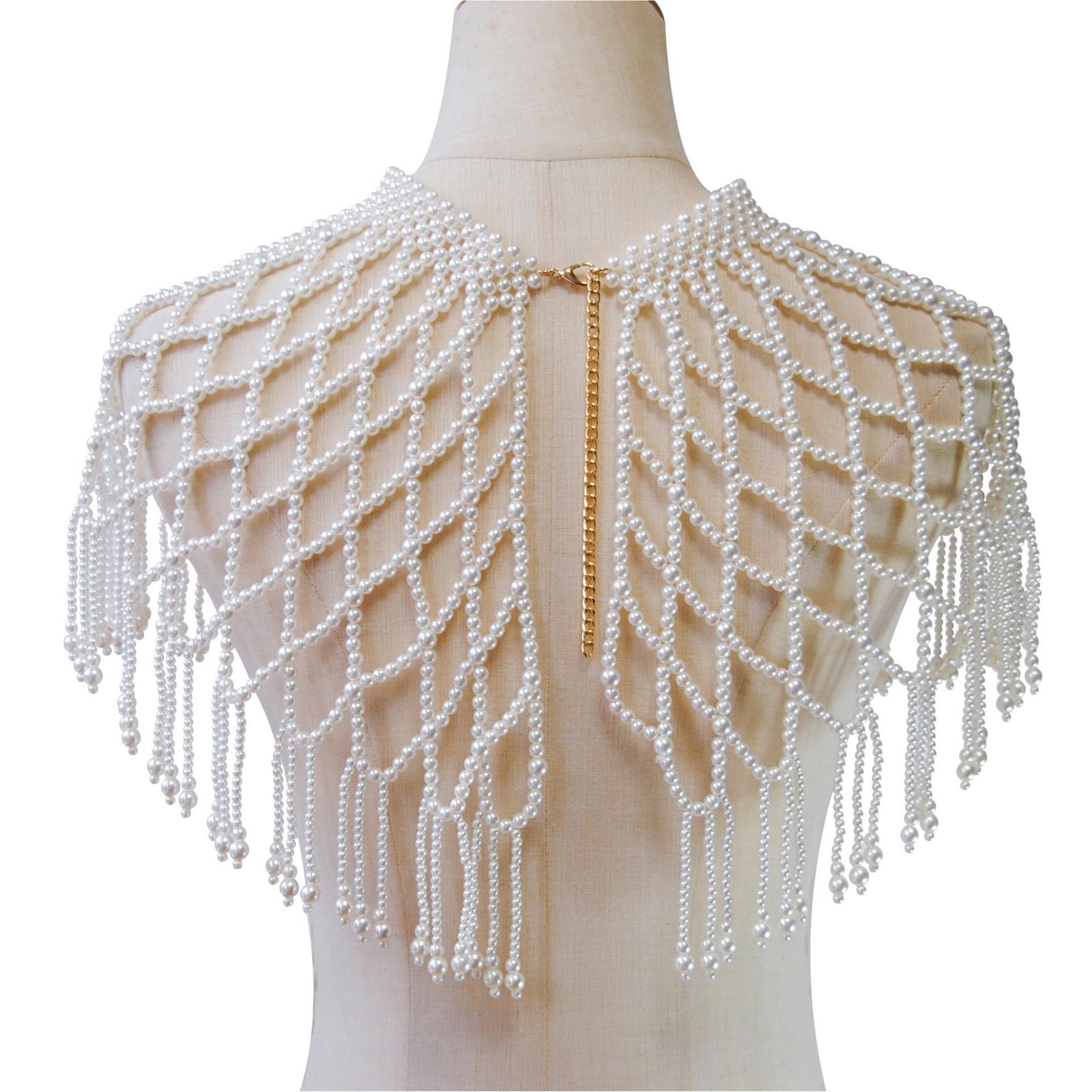 Elegante cadena de chal tejida a mano con cuentas para el cuerpo, collar de hombro, joyería que muestra tu estilo personal
