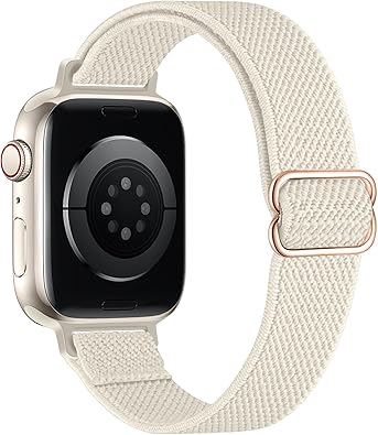 Slim Stretchy Bands Compatible with Apple Watch Band 40mm 41mm 42mm 38mm 44mm 45mm 46mm 49mm Women Men, Soft Fashion Nylon Braided Elastic Strap for iWatch Series 10 SE 9 8 7 6 5 4 3 2 1 Ultra 2