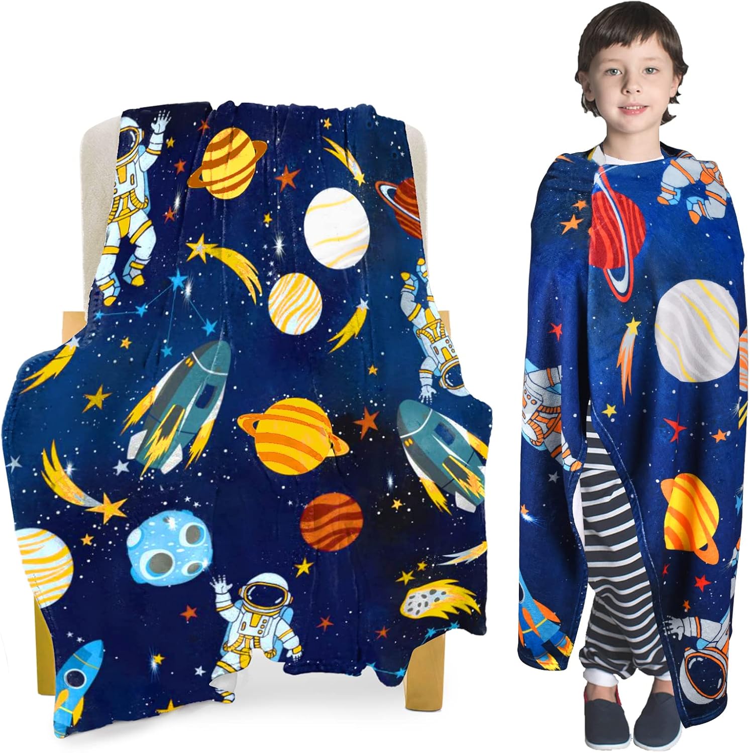 Space Blanket for Kids,40x50 Kids Blanket for Boys Baby