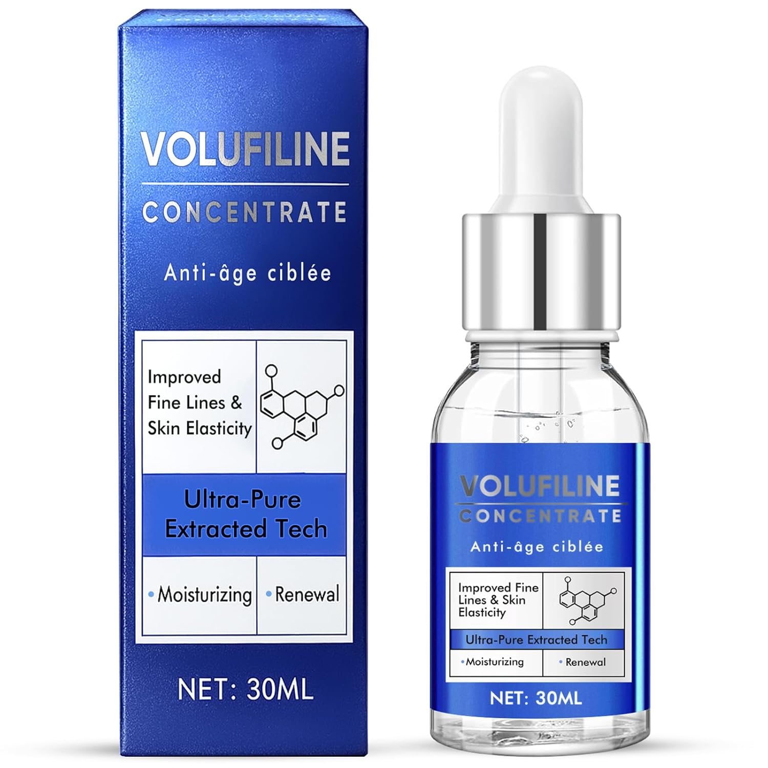 Volufiline Serum, 30ML Skin Firming Serum for Face, Improve Skin Elasticity, Enhances Facial Contours, Smooth Fine Line, Wrinkle Filler Moisturizing Essence Volufiline Serum, 30ML Skin Firming Serum for Face, Improve Skin Elasticity, Enhances Facial Contours, Smooth Fine Line, Wrinkle Filler Moisturizing Essence