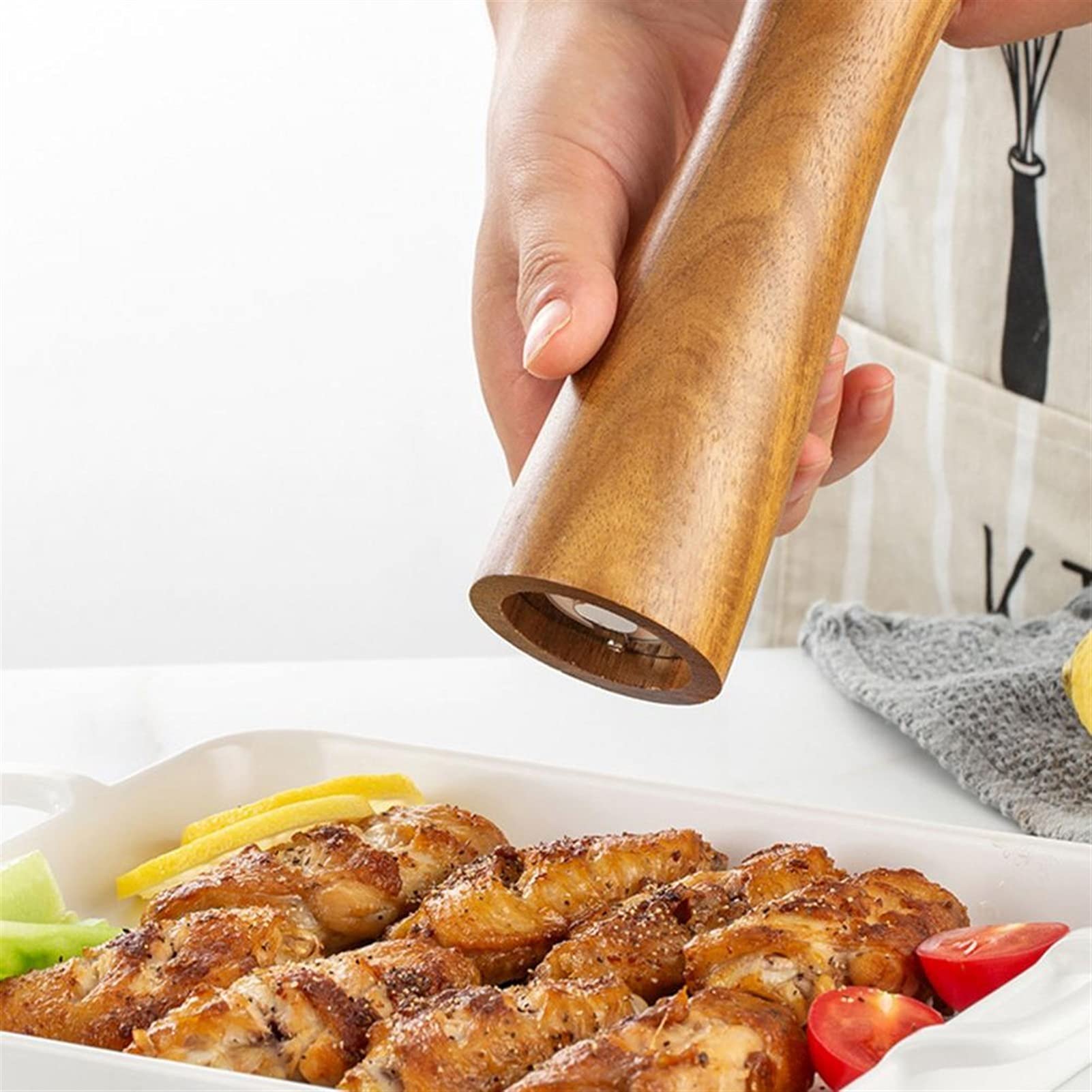 Młynek do pieprzu 20 cm drewniany młynek do pieprzu ręczny młynek do pieprzu domowy regulowany zestaw butelek do mielenia soli morskiej kuchnia gotowanie narzędzia do grillowania blender