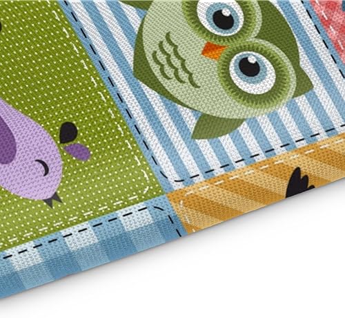 Miniatura 3 de Juego de 4 manteles individuales con temática de búhos, lavables, impermeables, para fiestas, hogar, comedor, decoración de mesa de 18 x 12 pulgadas