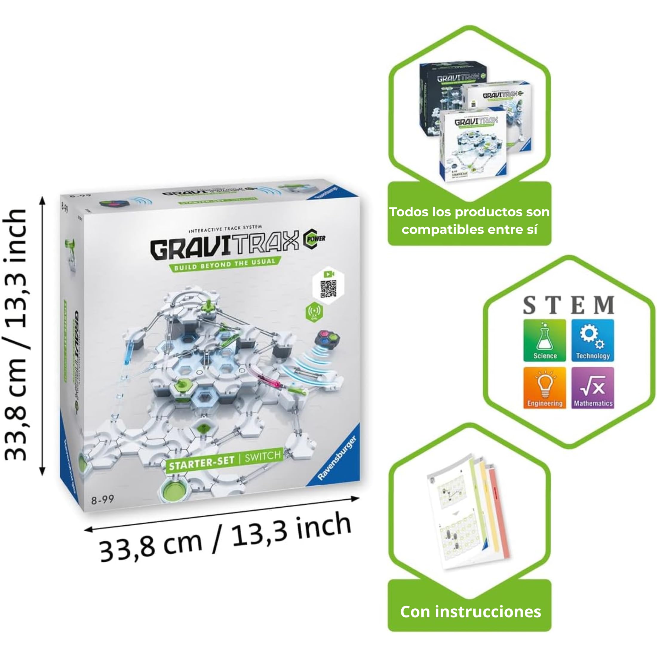 Ravensburger - Gravitrax Power Starter Set | Circuito Canicas con 150 Piezas | Rompecabezas Niños con Canicas | Juegos para Niños De 8 Años | Juegos Mesa Compatibles con Todos Los Gravitrax
