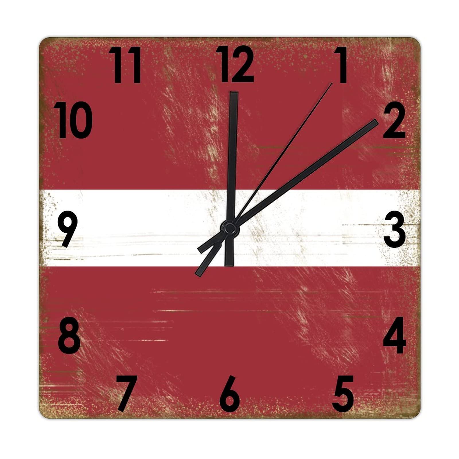 Horloge murale en bois Lettonie silencieuse fin du tic-tac pour salon