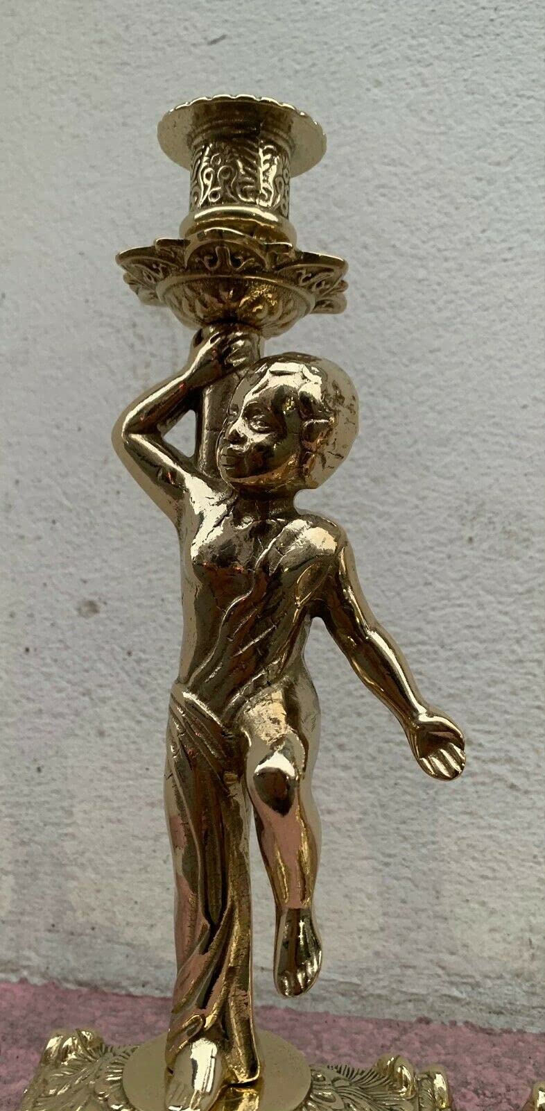 2 x Kerzenleuchter Messing Kerzenständer Gold Kerzenhalter 28cm Tischdekoration Kerzenständer Antik Stil Kerzenhalter Barock jugendstill Tischleuchter Tischdeko 82109