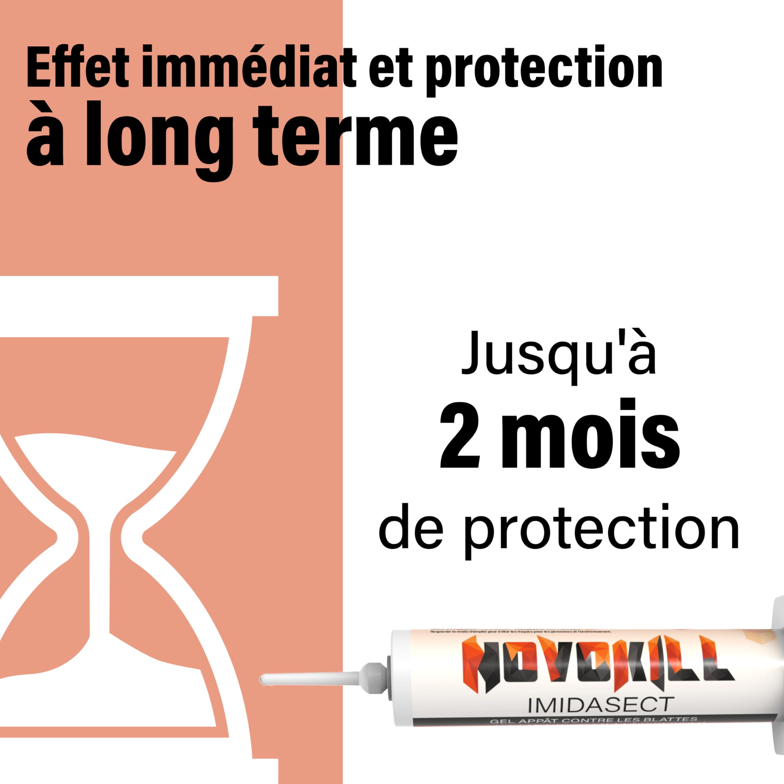 Novokill Gel Anti-Cafards | Produit Puissant Contre Blattes | Solution Professionnelle | 2 Seringues de 10g