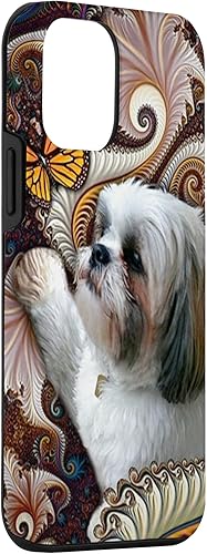 Miniatura 3 de Funda fractal para iPhone 12 Mini Shih Tzu Butterfly Floral Feather