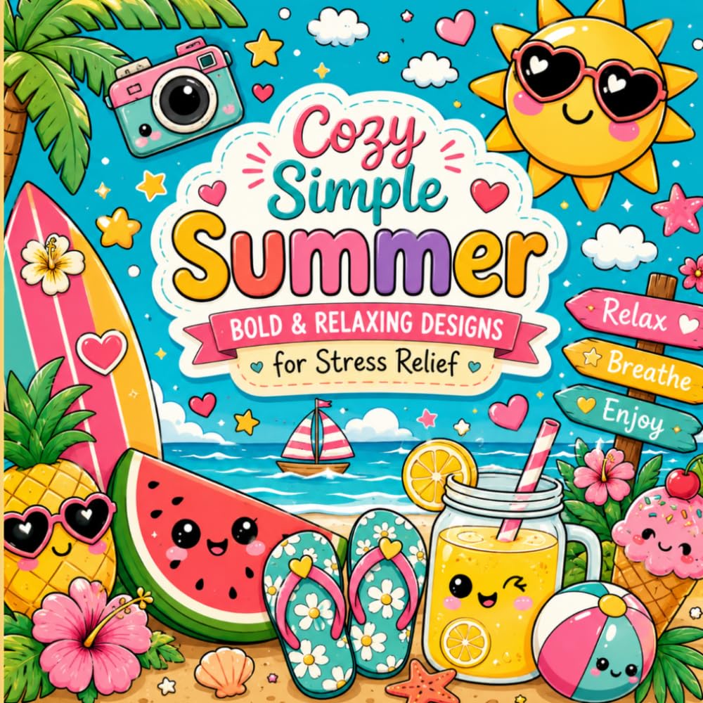 Cozy Simple Summer: Bold & Relaxing Designs for Stress Relief