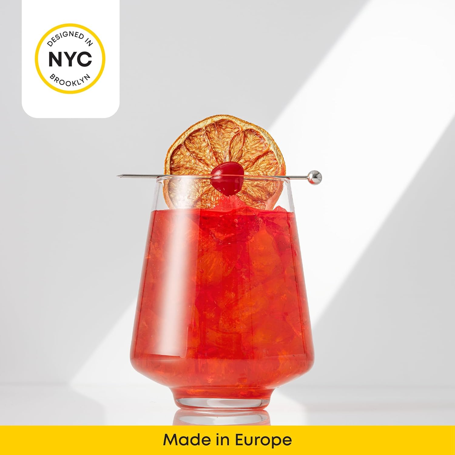 JoyJolt Sidney Stemless Wine Glasses Set of 4 | 19 oz Modern Drinking Glasses | Tapered Bulb Shaped Tumbler Cups for White and Red Wine | Home Bar Glass Set | Premium Crystal Made in Europe - Image 8