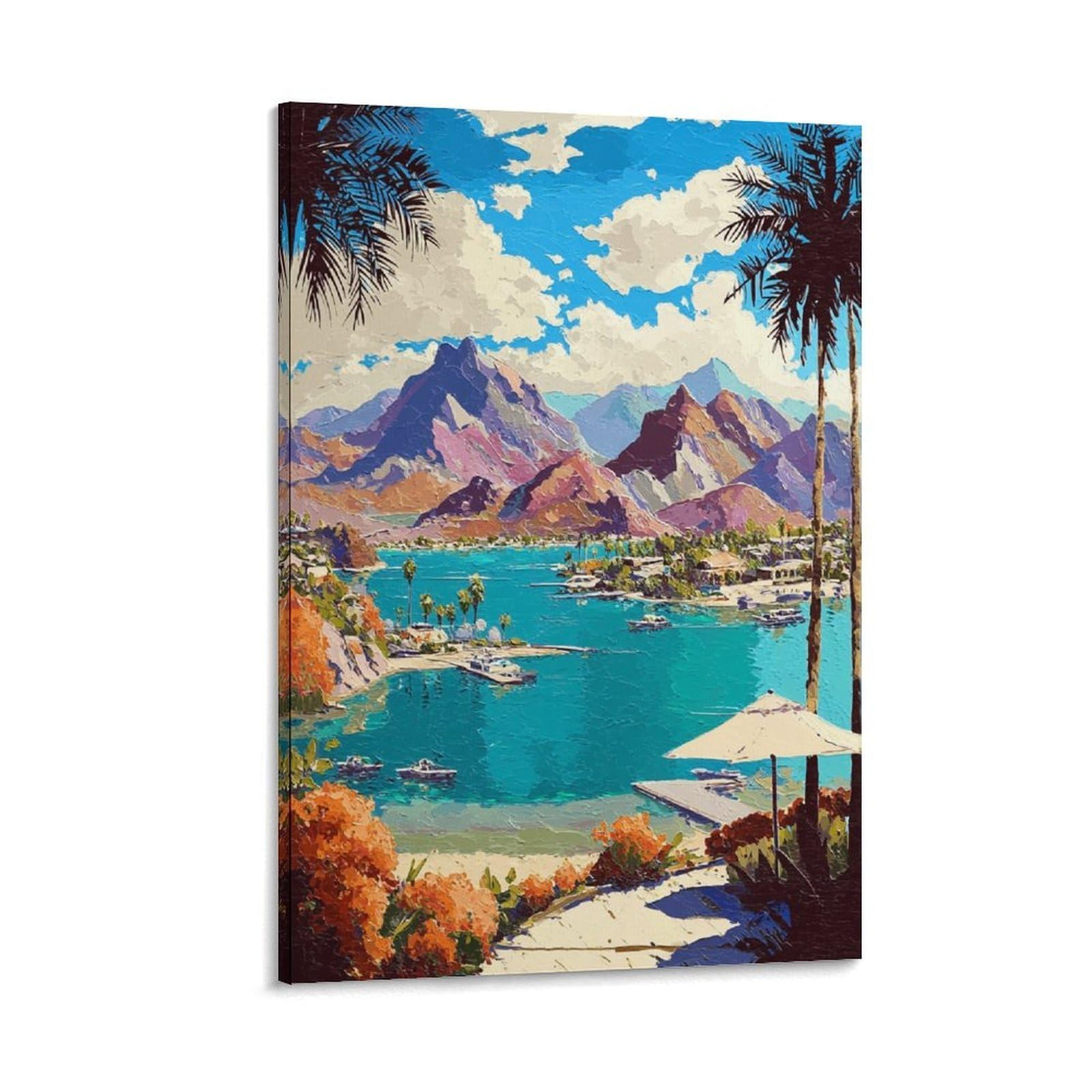 Lake Havasu Posters 20x30inch(50x75cm) Vintage Watercolor Canvas Art