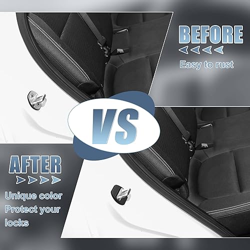 Miniatura 3 de X AUTOHAUX 4 pestillos de bloqueo de puerta de automóvil de acero inoxidable para Nissan Rogue 2008-2021 para Infiniti Negro