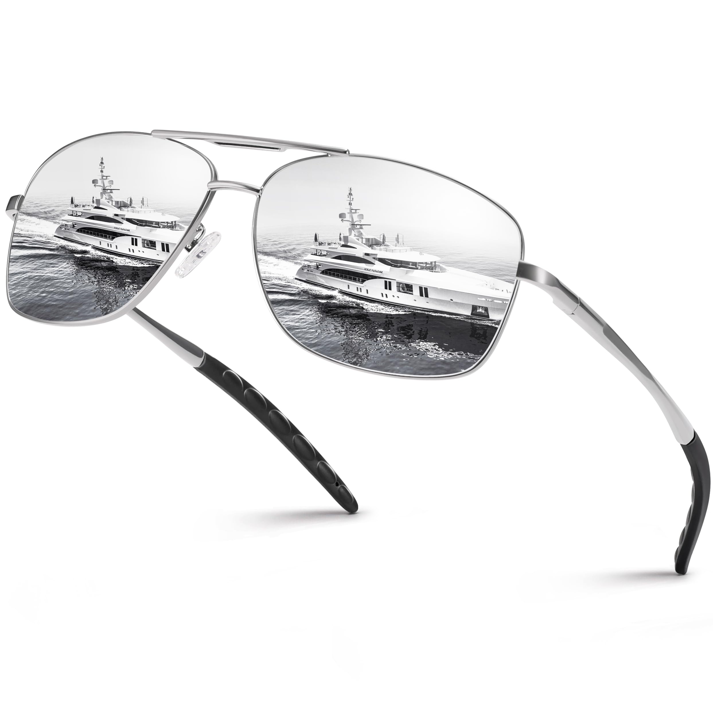 Peekaco Aviator Sunglasses for Men Women, UV Protection Ultra Lightweight Rectangular Polarized Sunglasses