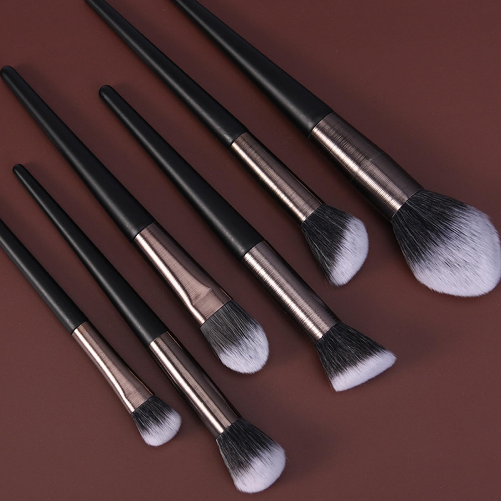 Pinceles de Maquillaje 14 Pinceles de maquillaje fibra cepillada, pincel for base, sombra ojos, pestañas Profesionales(Black2)