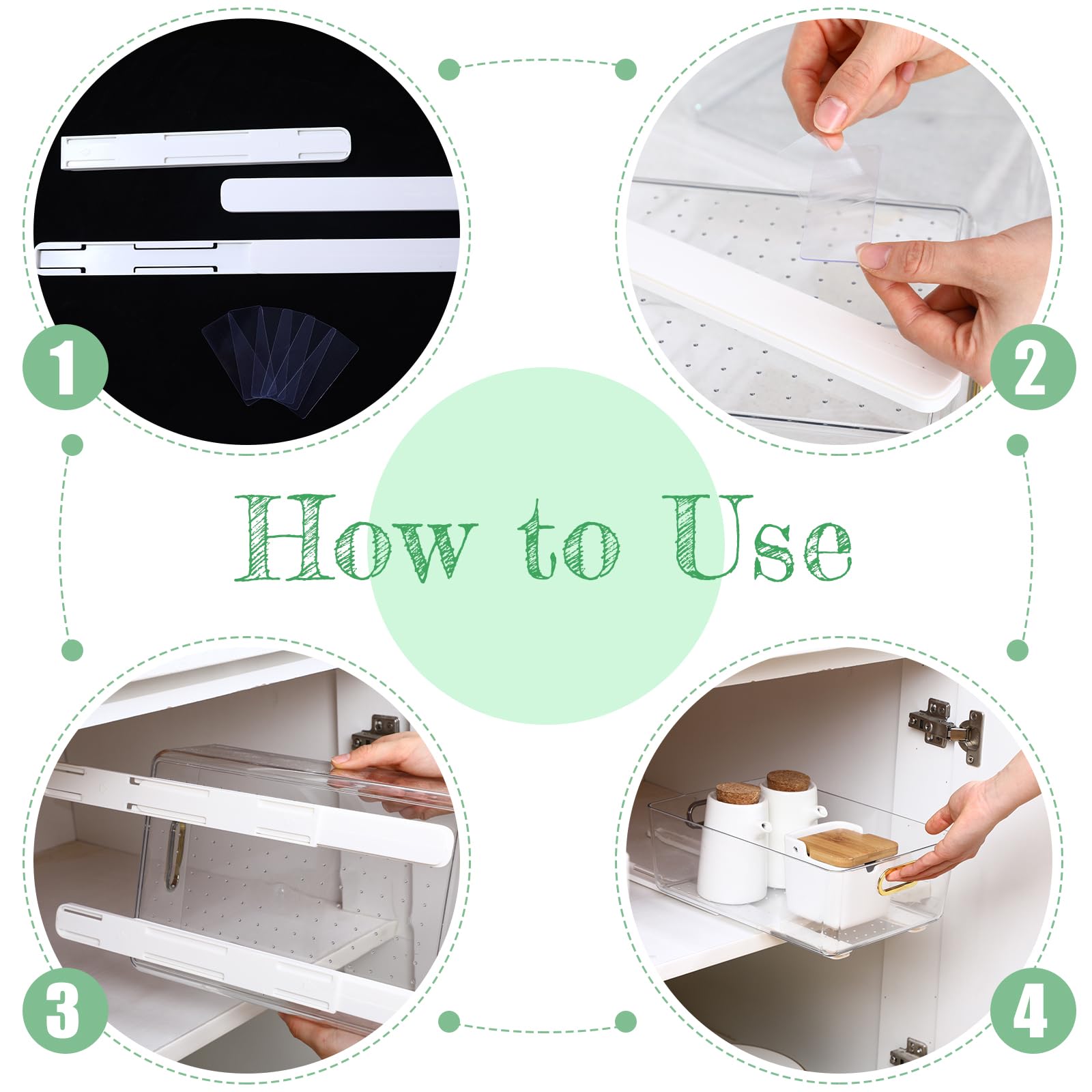 Adhesive Drawer Slides - Easy Cabinet Organization -3