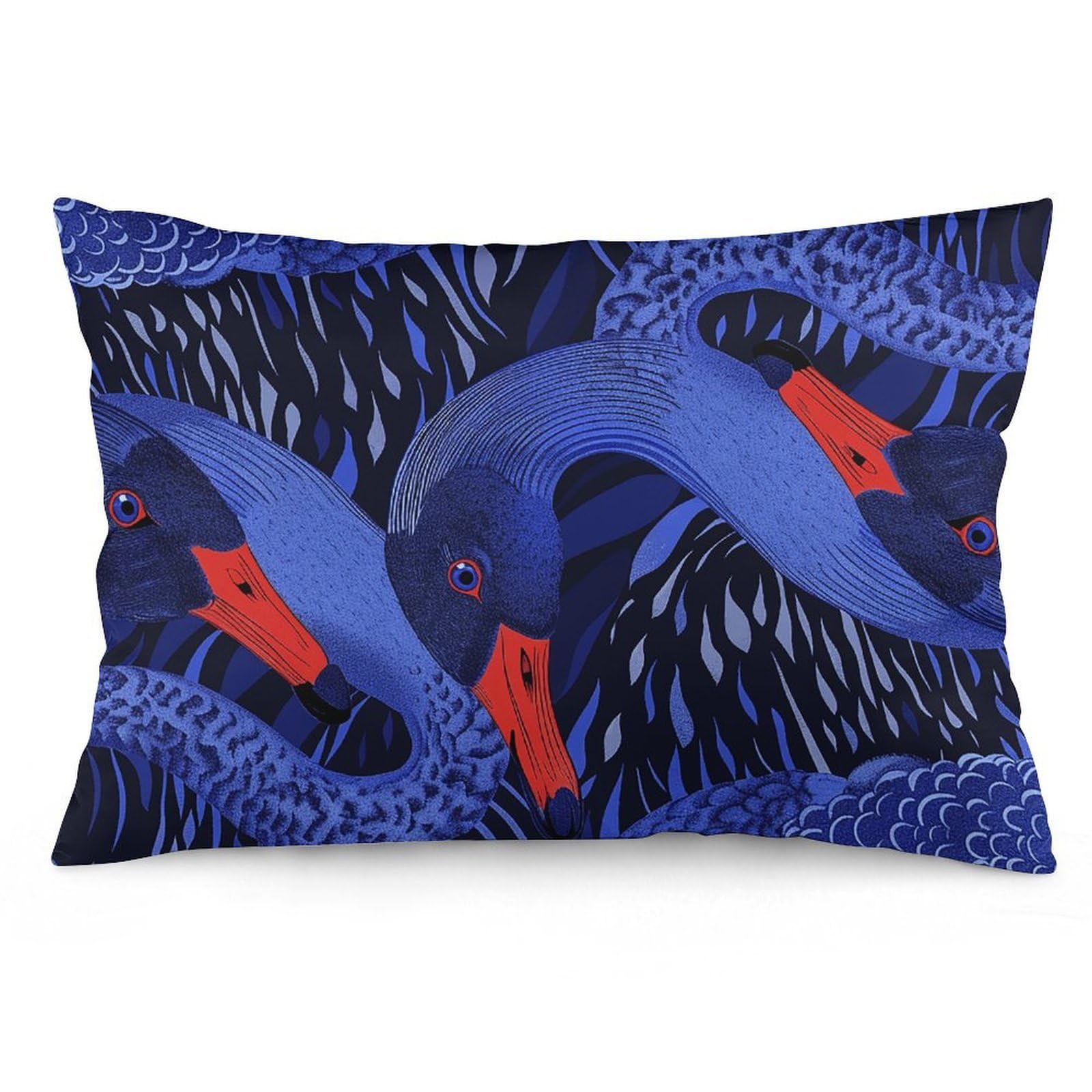 NTVOWPZO 2 Pack Decoration Throw Pillow Covers 16 "x24 Pillowcases Covers Blue Swan Pattern Pillowcases Modern Farmhouse Home Decor Sofa Cushions Covers for Couch Bed Living Room