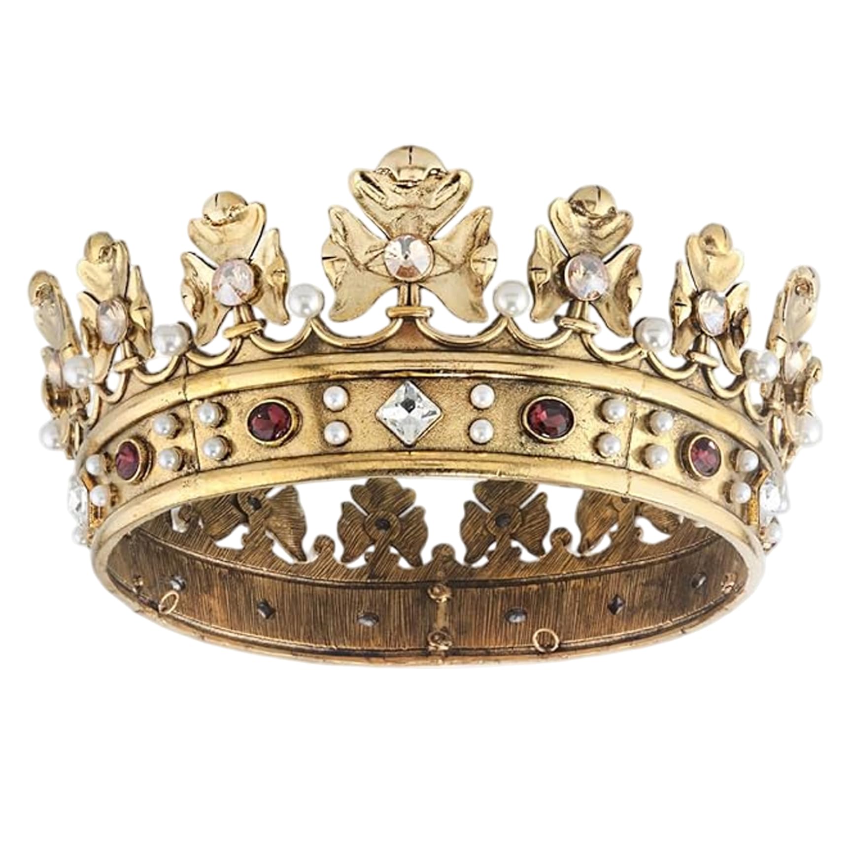 King Crown, 6, 22x2, 95 Zoll großer Vintage Metal Gold Crown für Frauen und Männer Geburtstagsfeier Cosplay Kostümzubehör.