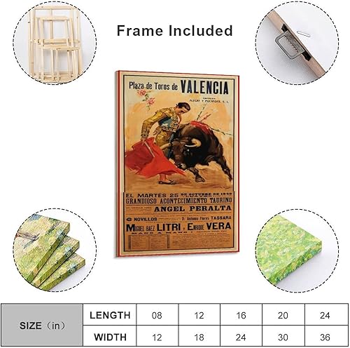 Miniatura 2 de Madrid Arena - Póster retro de viaje corridas de toros, arte de rodeo (2) impresiones artísticas de pared para decoración de pared, decoración de