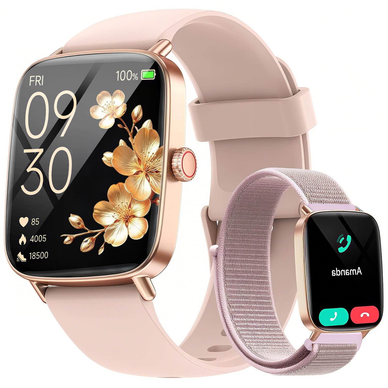 Fitpolo Smartwatch Damen mit Telefonfunktion, 1,85