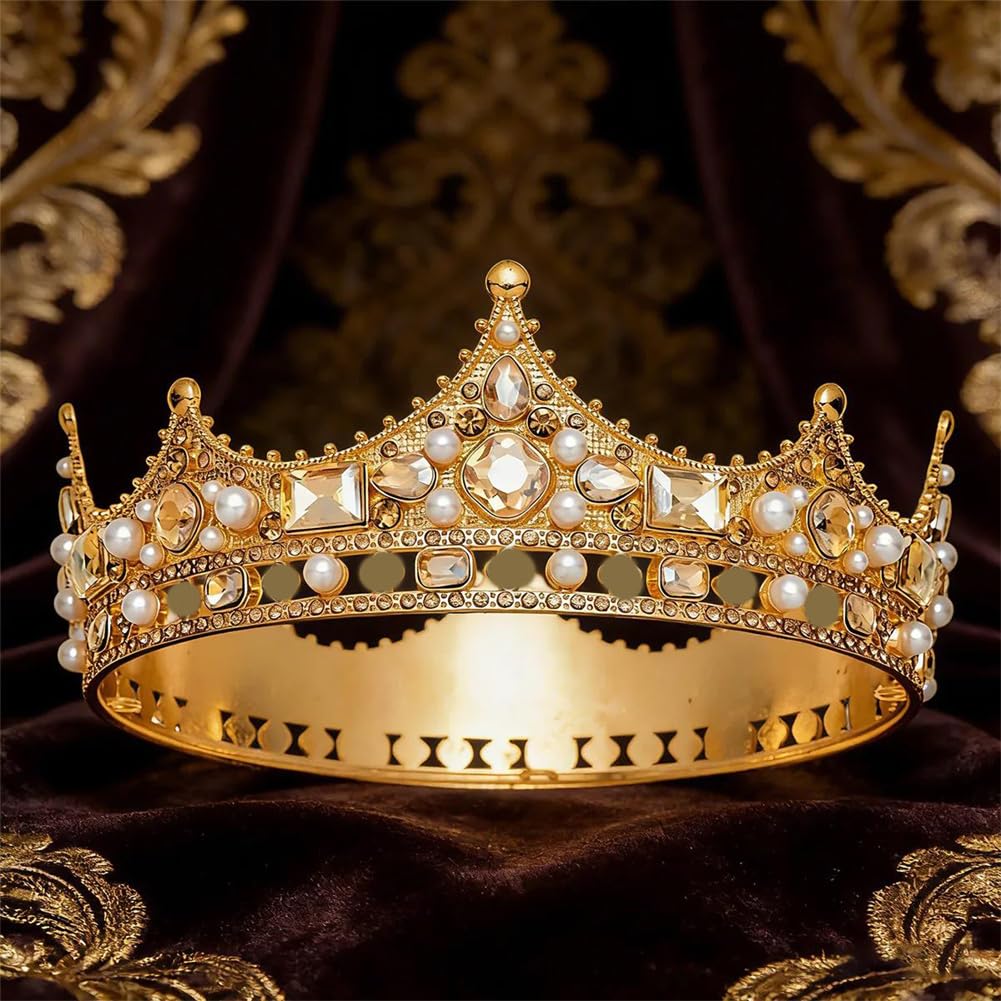 LNNSHX Tiaras y Coronas de Diadema Grande para Mujer, Accesorios de joyería para la Cabeza, Fiesta de Boda, cumpleaños