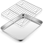 Petite feuille de cuisson en acier inoxydable avec ensemble de rack, E-far 10.5. - Lave-vaisselle sans danger