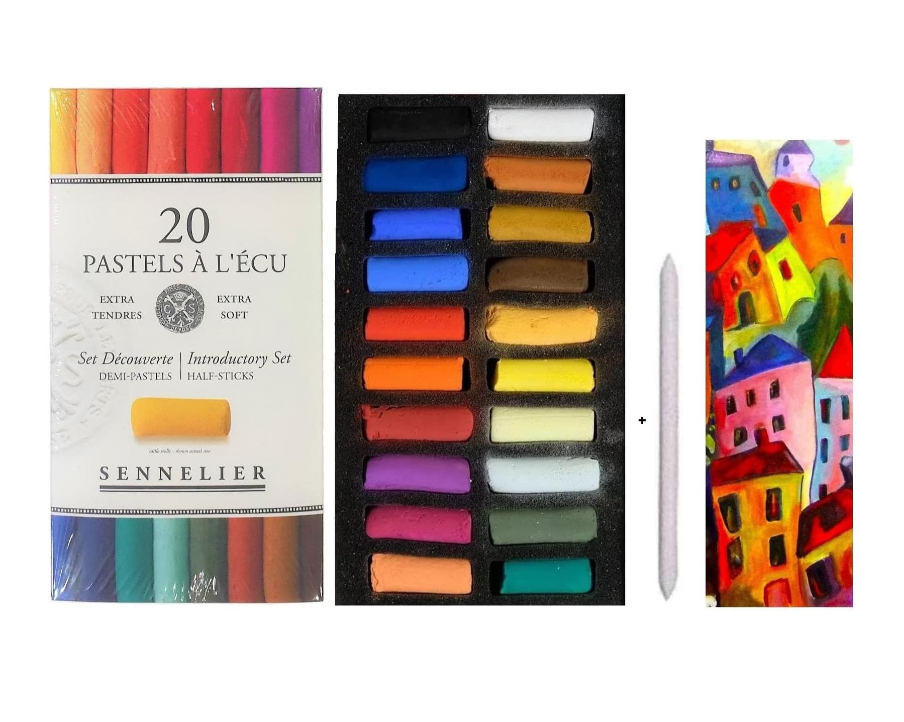 Sennelier Soft Pastel Cardboard Box Set - 20 Half Stick General Selection - Art Supplies,"Pastel Extra Fino - Calidad Artística (Importación Francia)